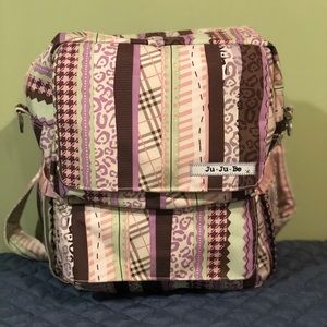 Ju-ju-be pink convertible backpack diaper bag.
